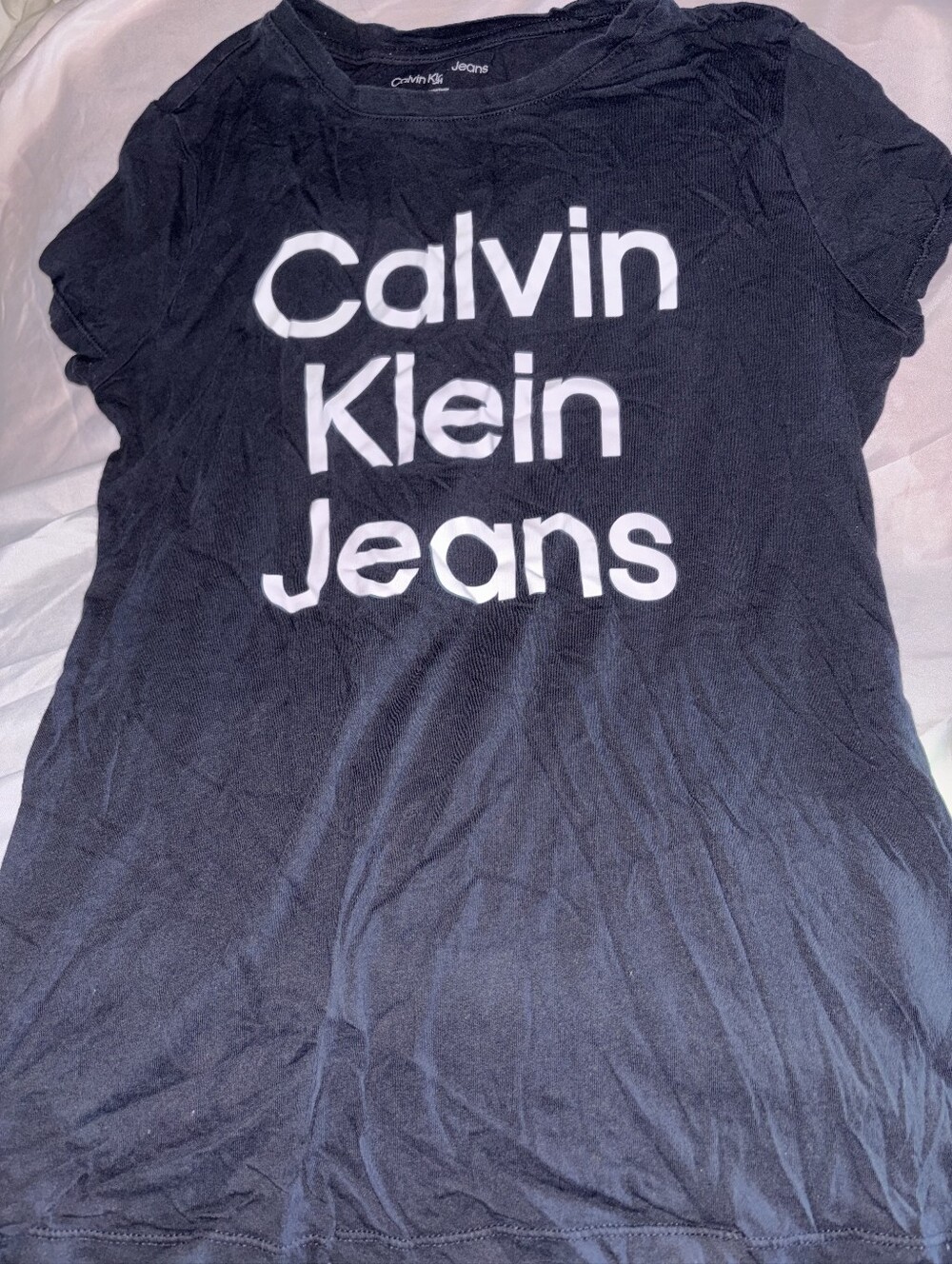 Calvin Klein Jeans Black Tee with White Logo